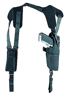 [043699831517] Uncle Mike's 83151 Sidekick Vertical Shoulder Holster Shoulder Size 15 Black Cordura Harness Fits Large Semi-Auto Fits 3.75-4.50" Barrel Right Hand