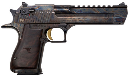 [761226088417] Magnum Research DE357CH Desert Eagle Mark XIX 357 Mag 6" 9+1 Color Case Hardened Carbon Steel with Clear Cerakote Frame  &  Slide Walnut with Engraved Desert Eagle Logo Grip