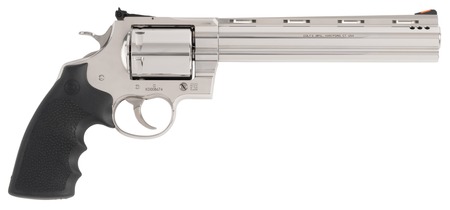 [098289005632] Colt Mfg KODIAKSP8RTS Kodiak  44 Mag 6 Shot 8" Stainless Ported Vent Rib Barrel, Stainless Unfluted Cylinder  &  Stainless Steel Frame, Black Rubber Grip, Exposed Hammer