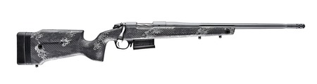 [043125001491] Bergara Rifles B14S7514 B-14 Crest 22 Creedmoor 5+1 20" Sniper Gray Cerakote Fluted Threaded Barrel  &  Steel Drilled  &  Tapped Receiver, Fixed Carbon Fiber w/Black  &  Gray Sponge Accents Stock, Right Han
