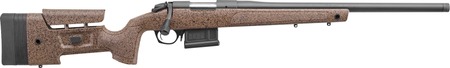 [043125001453] Bergara Rifles B14S3515C B-14 HMR 25 Creedmoor 5+1 24" Graphite Black Cerakote Threaded Barrel  &  Drilled  &  Tapped Receiver, Tan w/Black Flecks Adj Cheek  &  LOP Mini-Chassis Synthetic Stock, Right Hand