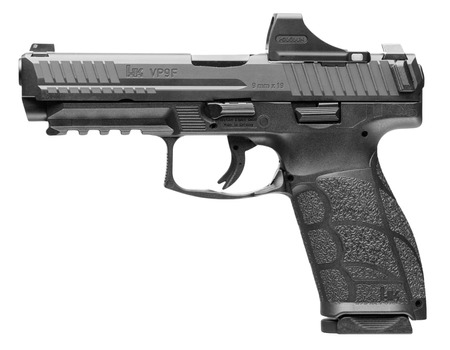 [642230276710] HK 81001496 VP9 A1 w/Optic Full Size 9mm Luger 10+1 4.53" Black Steel Polygonal Rifled Barrel  &  Serrated w/Optic Slide, Black Polymer Frame w/Picatinny Rail, Interchangeable Backstrap Grip, Holosun SC