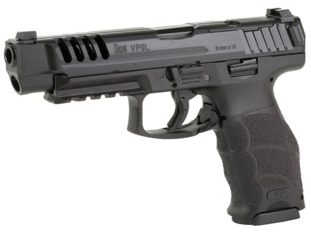 [642230267992] HK 81000947 VP9 L 9mm Luger 10+1 5" Polygonal Rifled Barrel, Black Steel Barrel, Black Long/Lightening Cuts/Optic Cut Slide, Polymer Frame w/Picatinny Rail, Interchangeable Backstrap Grip