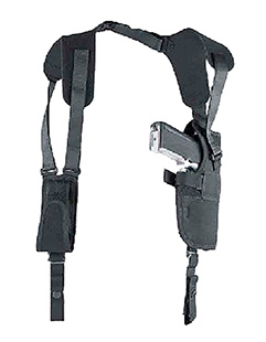 [043699750115] Uncle Mike's 75011 Pro-Pak Vertical Shoulder Holster Shoulder Size 01 Black Nylon Harness Fits Medium Autos Fits 3-4" Barrel Right Hand