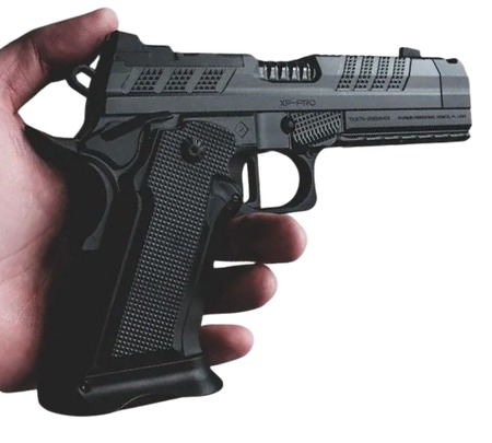 [789049492631] Fusion Firearms XPCOMP9BLKPTR XP Pro Comp 9mm Luger 4.60" Black Tennifer Compensated Bull Barrel, Tennifer QPQ Steel Optic Ready/Ported/Serrated Slide, Black Steel Frame w/Beavertail  &  Picatinny Rail,