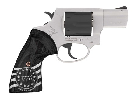 [725327944829] Taurus 2-85635-US3 856 1776 Small 38 Special +P 6 Shot 3" Stainless Steel Barrel, Black Stainless Steel Cylinder, Stainless Steel Frame, Custom Altamont Grip, Transfer Bar Safety