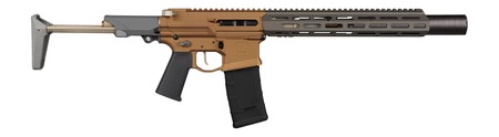 [810152962138] Q LLC HB300BLK7INHBSILFDEANO Honey Badger SD Sports South Exclusive 300 Blackout 7" Tan Anodized Picatinny Rail Receiver, M-LOK Handguard ,2 Position PDW, Black Polymer Grip