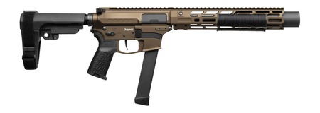 [840442509088] CMMG 99A6832-MB Zeroed Banshee MkGs 9mm Luger 33+1 6.50" Black Nitride Threaded Barrel, Midnight Bronze Cerakote Aluminum Receiver w/Picatinny Rail, M-LOK Handguard, Black Polymer CMMG RipBrace, CMMG