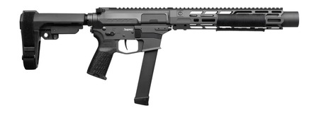 [840442509095] CMMG 99A6832-TNG Zeroed Banshee MkGs 9mm Luger 33+1 6.50" Black Nitride Threaded Barrel, Tungsten Cerakote Aluminum Receiver w/Picatinny Rail, M-LOK Handguard, Black Polymer CMMG RipBrace, CMMG Zeroed