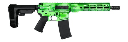 [810188106247] Shark Coast Tactical SCC06247AGRN-P Anime-15 Green 5.56 NATO 30+1 10.50" Black Nitride Threaded Barrel, Green Cerakote Aluminum Receiver w/Picatinny Rail, M-LOK Handguard, Black Polymer SB Tactical SB