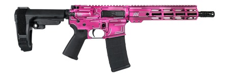 [810188106254] Shark Coast Tactical SCC06254APK-P Anime-15 Pink 5.56 NATO 30+1 10.50" Black Nitride Threaded Barrel, Pink Cerakote Aluminum Receiver w/Picatinny Rail, M-LOK Handguard, Polymer SB Tactical SBA3 Brace,