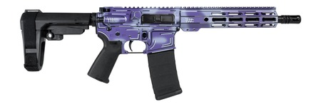 [810188106278] Shark Coast Tactical SCC06278APUR-P Anime-15 Purple 5.56 NATO 30+1 10.50" Black Nitride Threaded Barrel, Purple Cerakote Aluminum Receiver w/Picatinny Rail, M-LOK Handguard, Polymer SB Tactical SBA3 B
