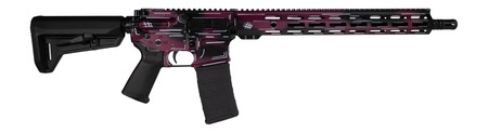 [810188102119] Shark Coast Tactical SCC02119ABKCH Anime-15  5.56 NATO 30+1 16" Black Nitride Threaded Barrel, Black Cherry Cerakote Aluminum Receiver w/Picatinny Rail, M-LOK Handguard, Magpul Collapsible Black Polym