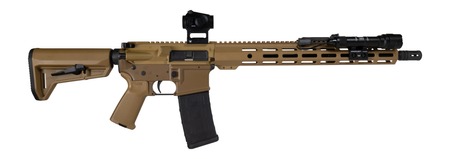 [810188102324] Shark Coast Tactical SCTARSCC Sunrise Bundle 5.56 NATO 10+1 16" Black Nitride Barrel, Tri-Tone FDE Cerakote Aluminum Receiver w/Picatinny Rail, M-LOK Handguard, Flat Dark Earth Polymer Stock  &  Grip, S