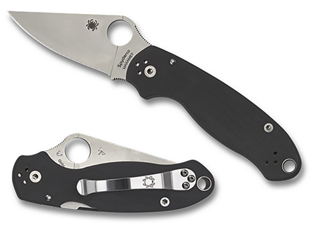[716104011155] Spyderco C223GP Para 3  2.95" Folding Clip Point Plain Satin CPM S45VN SS Blade/ Black G10 Handle Includes Pocket Clip