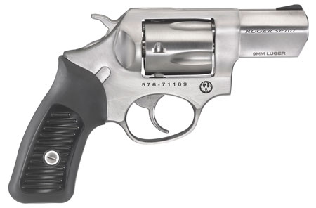 [736676057832] Ruger 5783 SP101  9mm Luger  2.25" Barrel 5rd Triple-Locking Cylinder, Satin Stainless Steel, Cushioned Rubber With Synthetic Insert Grip, Transfer Bar Safety