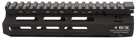 [812526021656] BCM MCMR7556BLK BCMGunfighter MCMR 7" M-LOK, Free-Floating Style Made of Aluminum with Black Anodized Finish for AR-Platform