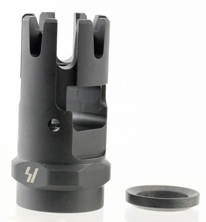 [700371179830] Strike Industries CCCOMP Checkmate Comp Black Steel with 1/2"-28 tpi Threads  &  1.87" OAL for 223 Rem, 5.56x45mm NATO AR-Platform