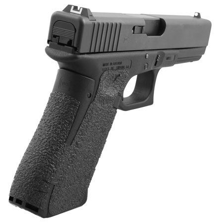 [812308028996] Talon Grips 380R Adhesive Grip  Compatible w/Glock 17/19x/22/24/31/34/35/37/45/47 Gen5 w/Medium Backstrap, Black Textured Rubber