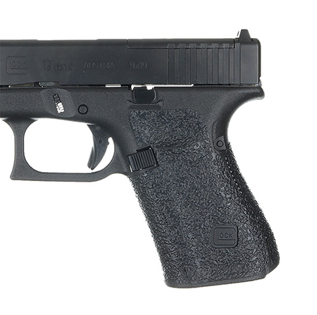 [812308029085] Talon Grips 383R Adhesive Grip  Glock Gen5 19/23/25/32/38/44 w/Medium Backstrap, Black Textured Rubber