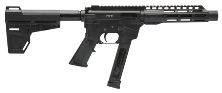 [856169007028] Freedom Ordnance FX9P8 FX-9  9mm Luger 8.25" 33+1 Black Hard Coat Anodized Black Polymer Grip KAK Shockwave Pistol Brace