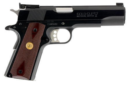 [098289111678] Colt Mfg O5872A1 Gold Cup National Match 9mm Luger 9+1, 5" Stainless National Match Barrel, Blued Serrated Carbon Steel Slide  &  Frame w/Beavertail, Walnut Grip, Ambidextrous
