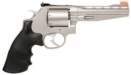 [022188871449] Smith  &  Wesson 11760 Model 686 Performance Center Plus 357 Mag or 38 S&W Spl +P 5" Stainless Vent Rib Barrel , 7rd Unfluted Stainless Cylinder , Stainless Steel L Frame , Chromed Teardrop Hammer