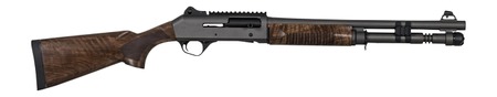 [869325000504] Panzer Arms PAM4TSDGNWS M4 12 Gauge Semi-Auto 3" 5+1 18.50" Disruptive Gray Barrel  &  Aluminum Receiver w/Picatinny Rail, Fixed Turkish Walnut Stock