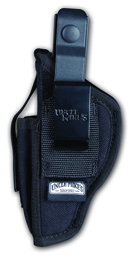 [043699700202] Uncle Mike's 70020 Sidekick Hip Holster IWB/OWB Size 02 Black Kodra Nylon Belt Clip Fits Med/Large DA Revolver Fits 3-4" Barrel Ambidextrous