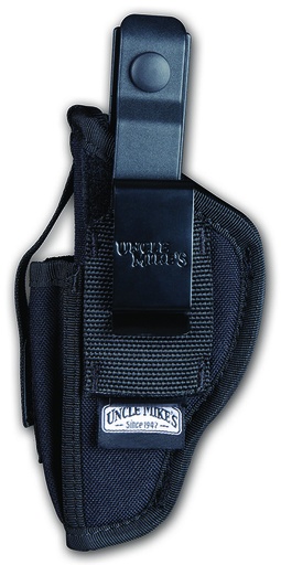 [043699703609] Uncle Mike's 70360 Sidekick Hip Holster IWB/OWB Size 36 Black Kodra Nylon Belt Clip Fits Sm Frame 5/6 Rd Revolver w/Hammer Spur Fits 2.75-4" Barrel Ambidextrous