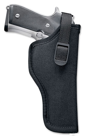 [043699811618] Uncle Mike's 81161 Sidekick Hip Holster OWB Size 16 Black Nylon Belt Clip Fits Med/Lg Semi-Auto Fits 3.25-3.75" Barrel Right Hand
