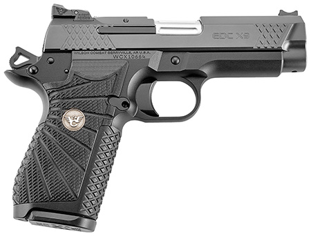 [811826028471] Wilson Combat EDCXCPR9A EDC X9 9mm Luger 15+1 4" Fluted Barrel, Black DLC Serrated Stainless Steel Slide, Black Aluminum Frame w/Beavertail  &  Picatinny Rail, Black G10 Grip