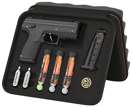 [810042110847] Byrna Technologies SK68300BLKKINETIC SD Kinetic Kit CO2 .68 Cal 5rd, Black Polymer, Rubber Honeycomb Grip, C02  &  15 Projectiles Included