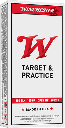 [020892224568] Winchester Ammo USA300BLK USA  300Blackout 125gr Open Tip Range 20 Per Box/10 Case