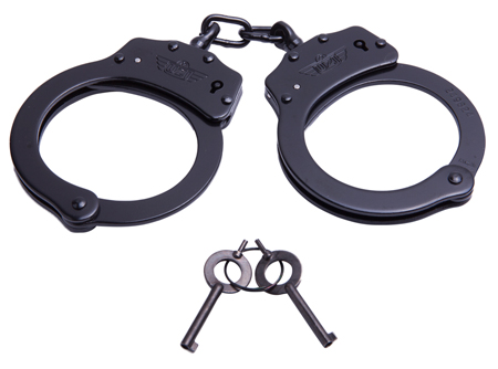 [810112981117] Uzi Accessories UZIHCCB Handcuffs Chain Black Stainless Steel Includes 2 Keys