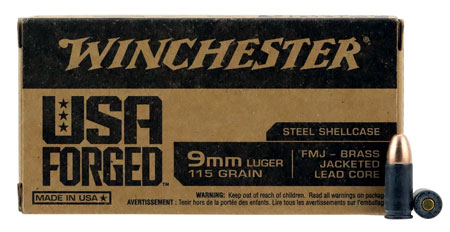 [020892224148] Winchester Ammo WIN9SV USA Forged 9mmLuger 115gr Full Metal Jacket 50 Per Box/10 Case
