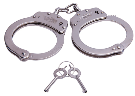 [024718900056] Uzi Accessories UZIHCCS Handcuffs Chain Silver Stainless Steel Includes 2 Keys