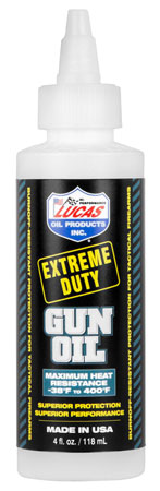 [049807108779] Lucas Oil 10877 Extreme Duty Gun Oil Against Heat, Friction, Wear 4 oz Squeeze Bottle