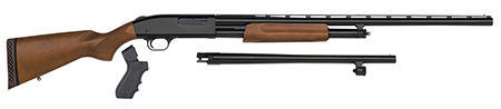 [015813541695] Mossberg 54169 500 Combo 12 Gauge 5+1 3" Blued 28" Vent Rib/18.5" Security Barrels, Blued Steel Receiver, Dual Extractors, Fixed Wood w/Black Pistol Grip Stock, Includes Cylinder Bore Accu-Set Choke