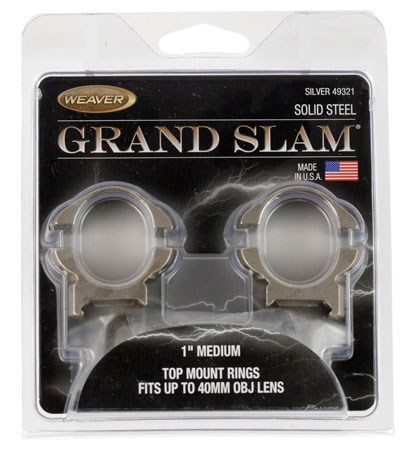 [076683493217] Weaver Mounts 49321 Grand Slam  Silver 1" Medium