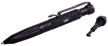 [024718926452] Uzi Accessories UZITACPEN6BK Tactical Pen  Black Aluminum 6" Features Glass Breaker/Cuff Key