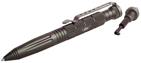 [810112981513] Uzi Accessories UZITACPEN6GM Tactical Pen  Gun Metal Aluminum 6" Features Glass Breaker/Cuff Key