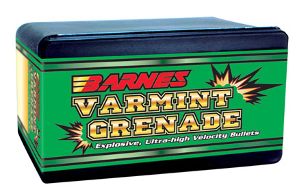 [716876224364] Barnes Bullets 30171 Varmint Grenade Ultra High Velocity 22Cal 36gr Flat Base Hollow Point 100/Box