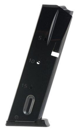 [765595440111] Mec-Gar MGSW5915B Standard  Blued Detachable 15rd 9mm Luger for S&W 659/5900/910/915