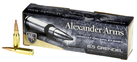 [819511020519] Alexander Arms AG129SSTBOX SST  6.5Grendel 129gr Hornady Super Shot Ballistic Tip 20 Per Box/10 Case