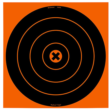 [029057361230] Birchwood Casey 36123 Big Burst Revealing Target Self-Adhesive Paper Black/Orange 12" Bullseye 3 Pack