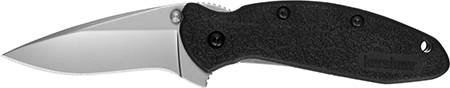 [087171162003] Kershaw 1620 Scallion  2.40" Folding Flipper Plain Bead Blasted 420HC SS Blade Black Glass-Filled Nylon Handle Includes Pocket Clip