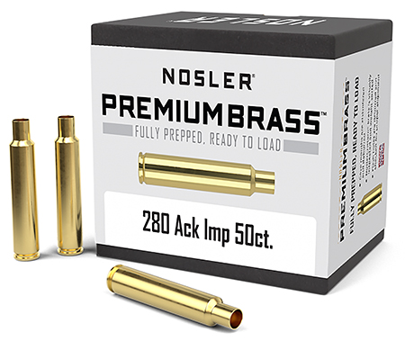 [054041101752] Nosler 10175 Premium Brass Unprimed Cases 280AckleyImproved Rifle Brass 50/Box