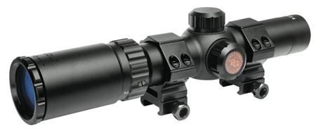 [788130023044] Truglo TG8514BC Tru-Brite 30 Hunter 1-4x 24mm Obj 92.6-23.03 ft @ 100 yds FOV 30mm Tube Black Finish Circle Duplex