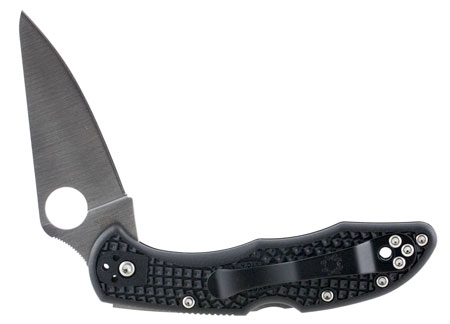 [716104003136] Spyderco C11FPBK Delica Folder 2.875" VG-10 Flat Ground Plain Edge Fiberglass Reinforced Nylon Black